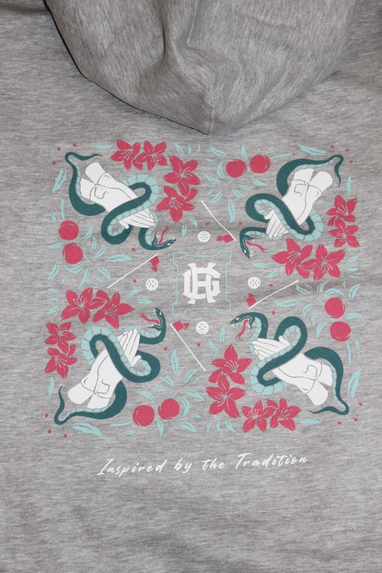 "Inspired by Tradition" Hoodie - Grey/Pink Azalea