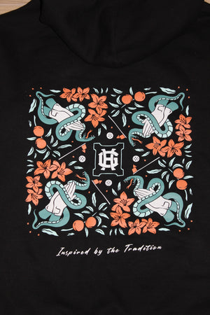 "Inspired by Tradition" Hoodie - Black/Peach Azalea